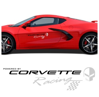 Autocollants latéraux Corvette Ghost Racing pour voiture compatible avec Chevrolet Corvette 2020