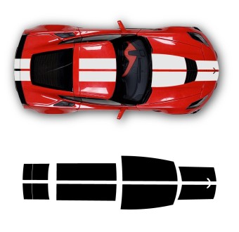 Άνω αυτοκόλλητα Racing Streak για αυτοκίνητα συμβατά με Chevrolet Corvette Κόκκινο C7 Z06