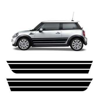 Adesivos Faixa Lateral Triple Stripe com Mini Cooper S