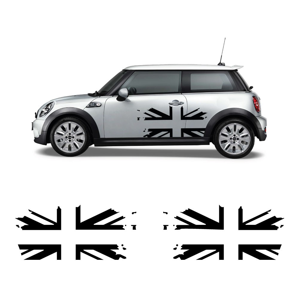 Autocollants pour Voiture Bande Latérale Drapeau Britannique Mini Cooper