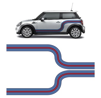 Aufkleber Seitenstreifen Martini Mini Cooper