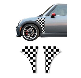 Decals Front Fender Racing Checkered Mini Cooper CKECKMATE