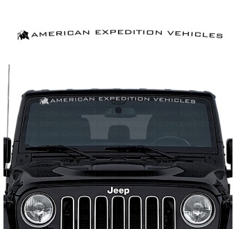 Αυτοκόλλητα για παρμπρίζ αυτοκινήτου American Expedition Vehicles συμβατά με Jeep Wrangler