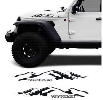 Autocollants latéraux pour voiture avec montagnes Jeep Wrangler 2017