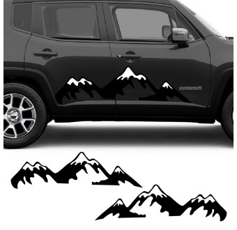 Autocollants pour voiture latéraux Montagnes Jeep Renegade