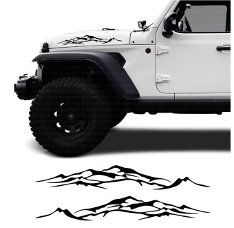 Adesivos laterais Cordilheiras com Jeep Wrangler