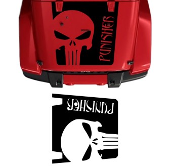 Hood car decals Punisher compatible with Jeep Wrangler (2018-2024)