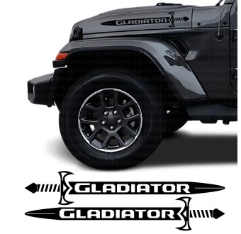 Autocollants pour voiture latéraux Gladiator avec épée Jeep Gladiator