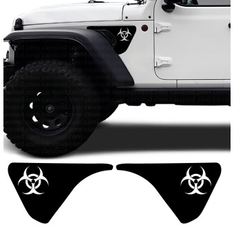 Autocollants pour voiture latéraux symbole de biohazard Jeep Wrangler