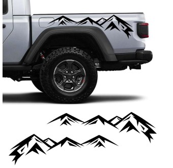 Autocollants pour voiture arrière avec montagnes stylisées Jeep Gladiator