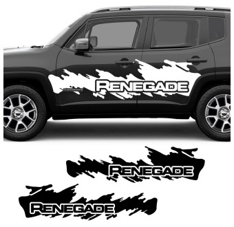 Adesivi laterale Renegade Stile Raffica compatibile con Jeep Renegade