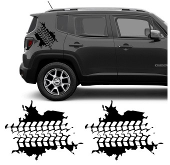 Adesivi laterale Impronta di Pneumatico compatibile con Jeep Renegade