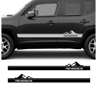 Adesivi Striscia Laterale Montagna Renegade compatibile con Jeep Renegade