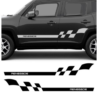 Adesivi Striscia Laterale a Scacchi Renegade compatibile con Jeep Renegade