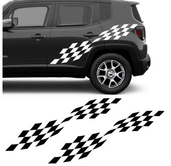 Adesivi laterale Scacchi Racing compatibile con Jeep Renegade