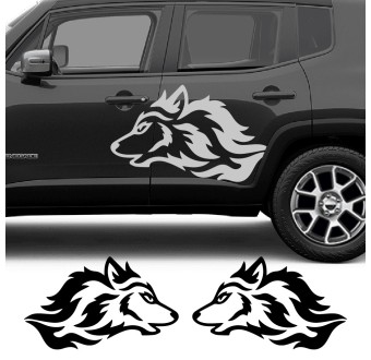 Adesivos Lateral Lobo Selvagem compatível com Jeep Renegade