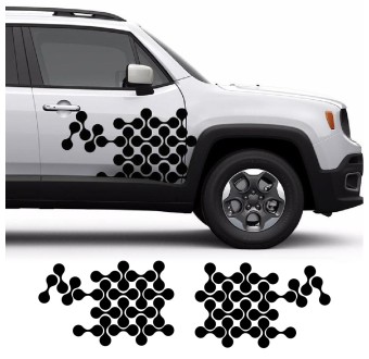 Adesivos Lateral Geométrico Molecular compatível com Jeep Renegade