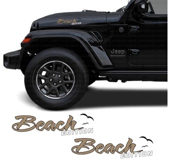 Autocollants pour voiture latéral Beach Edition compatible avec Jeep Wrangler