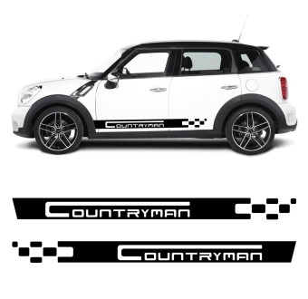 Adesivi strisce laterali stile bandiera a scacchi Countryman Mini Countryman