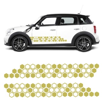 Aufkleber Seitliche Streifen im Wabenmuster-Stil Mini Cooper Roadster Countryman