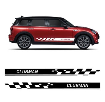 Adesivos faixas laterais estilo corrida com Mini Clubman