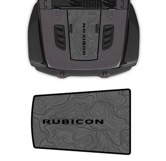 Adesivos no capô estilo topográfico Rubicon com Jeep Rubicon