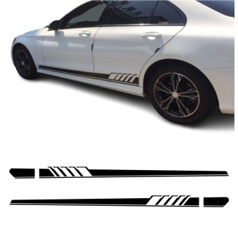 Slim racing side stripe decals Mercedes Benz W205 Class C AMG