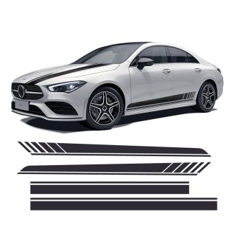 Autocolantes para carros com riscas frontais e laterais com Mercedes-Benz CLA