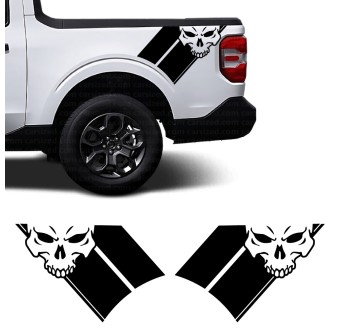 Adesivos para Carro Faixa Lateral Rebel Skull Compatível com Ford Maverick