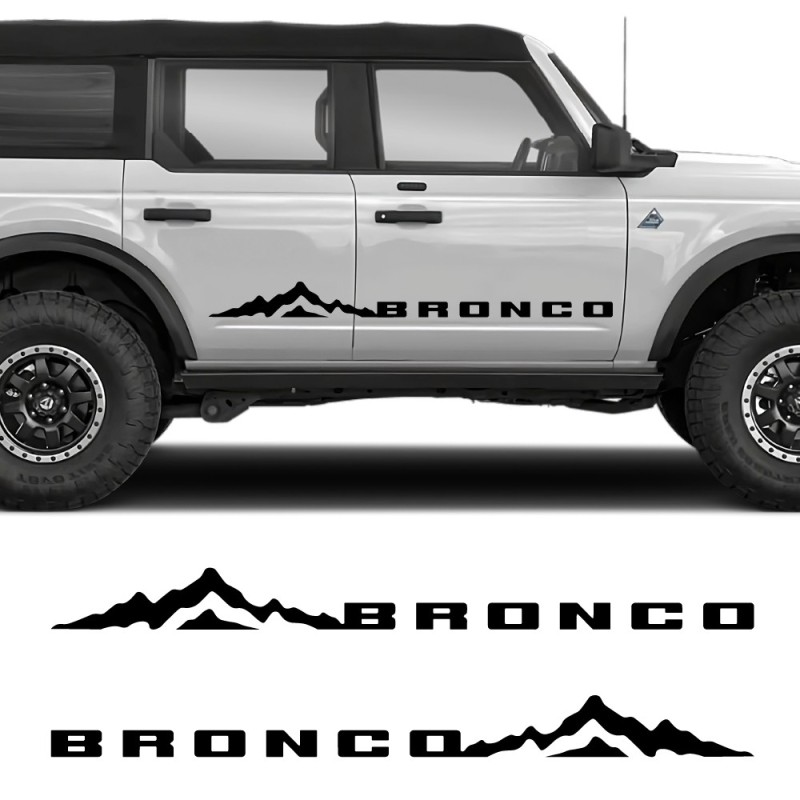 Car Decals Mountain Trail Side Graphic Compatible with Ford Bronco