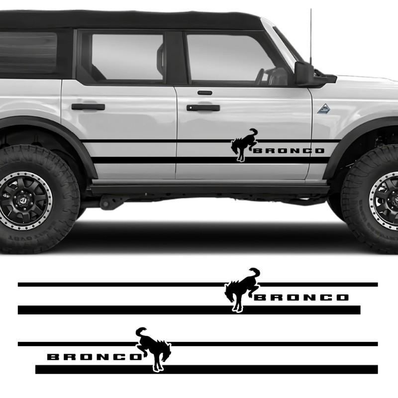 Autocollants pour voiture Graphique Latéral Heritage Line Compatible avec Ford Bronco