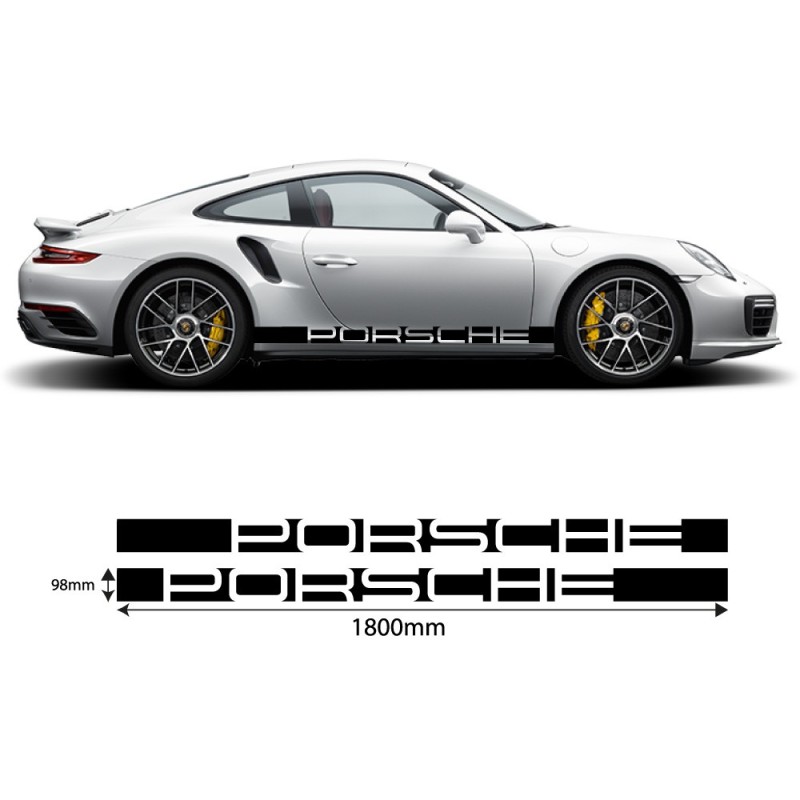 Autocollants pour bandes latérales Porsche nouveau design - Star Sam