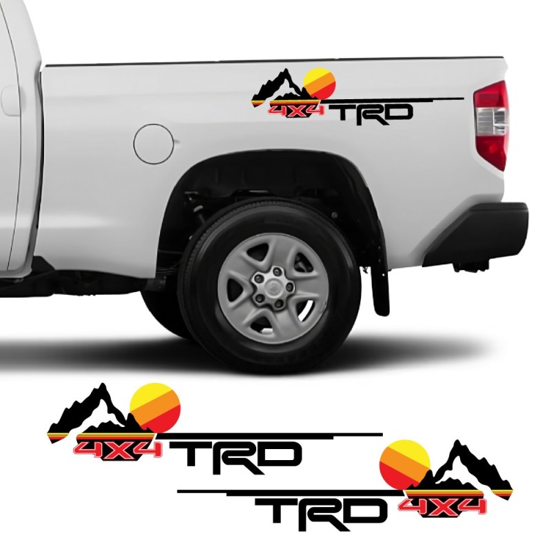 Side car decal TRD 4x4 Mountain Sunset compatible with Toyota Tundra