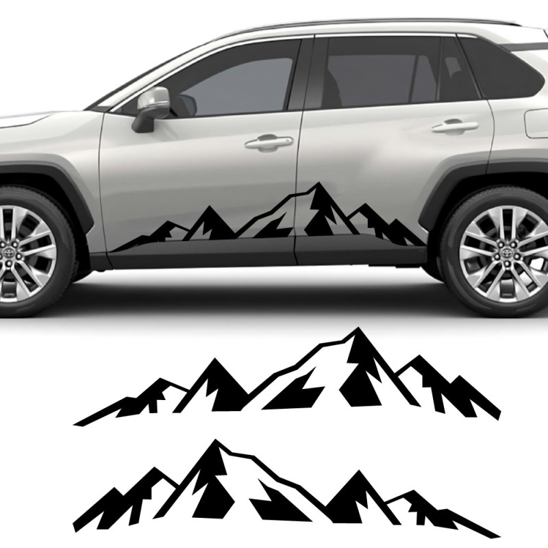 Adesivo laterale Mountain Peaks compatibile con Toyota RAV4