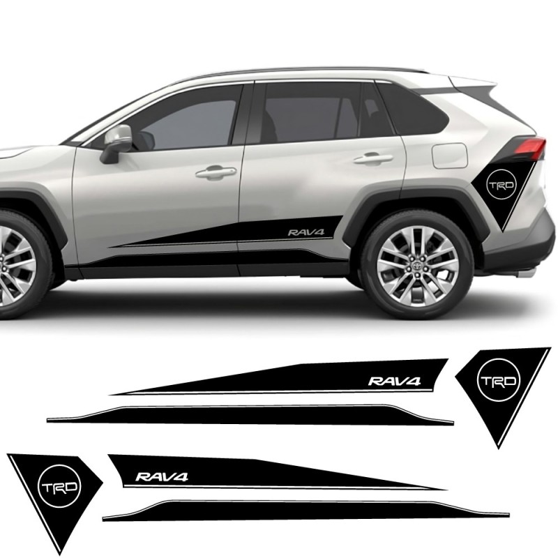 Autocollant latéral avec bande RAV4 TRD Stripe compatible avec Toyota RAV4