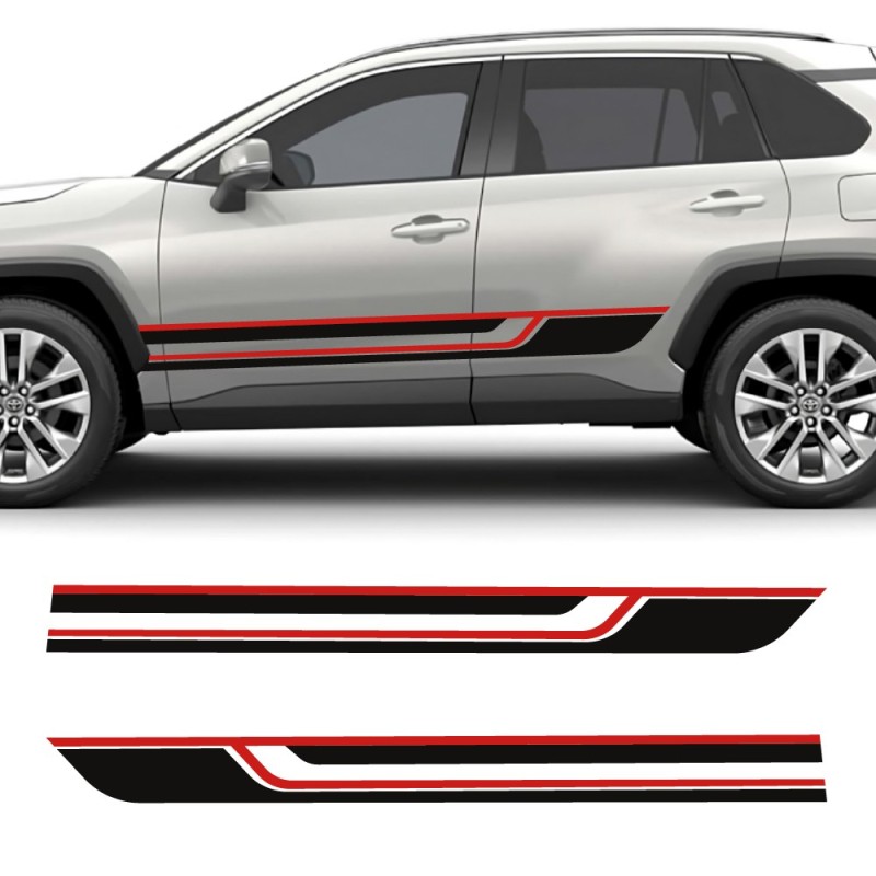 Adesivi per auto striscia laterale Sport Line compatibile con Toyota RAV4