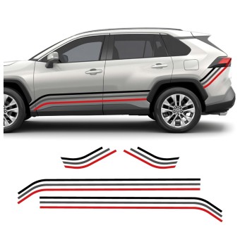 Car decals side stripes Multi Stripes compatible with Toyota RAV4