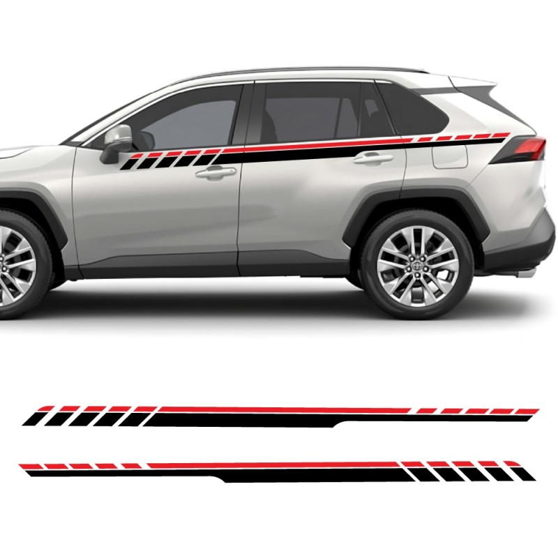 Adesivos para carro faixa lateral Performance Stripes compatível com Toyota RAV4