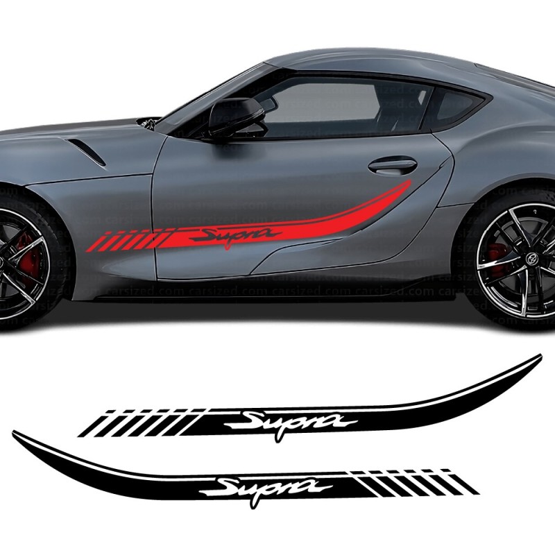 Adesivi per auto striscia laterale Racing Carbon compatibile con Toyota Supra