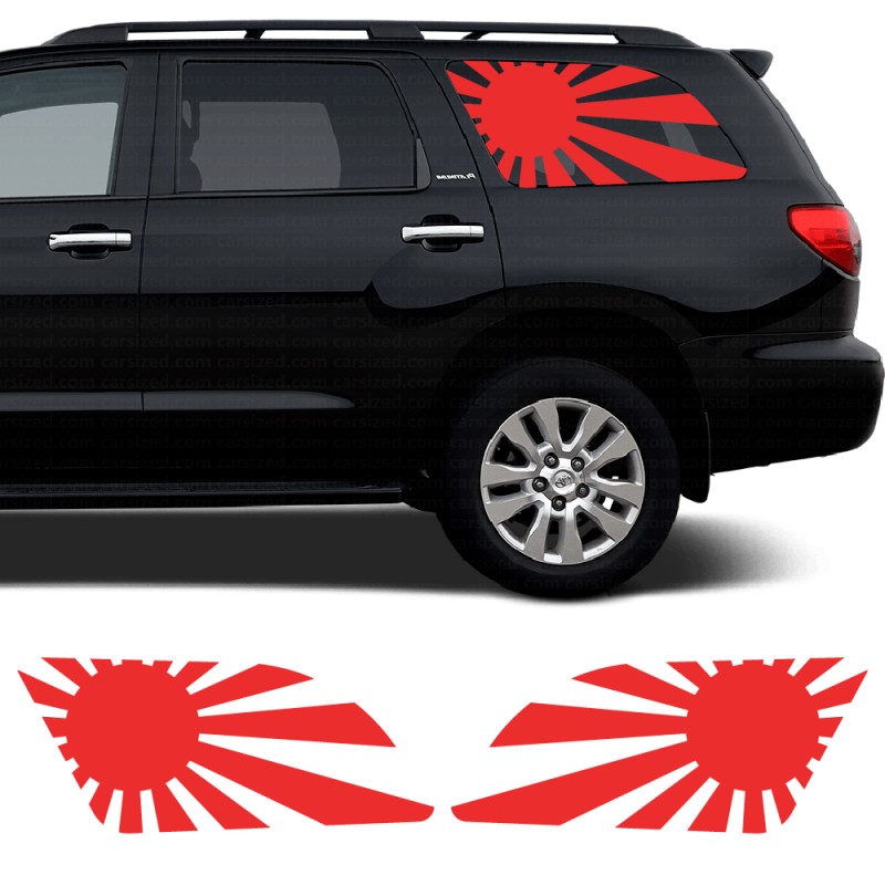 Adesivi per auto finestrino laterale logo Sole Nascente compatibile con Toyota Sequoia