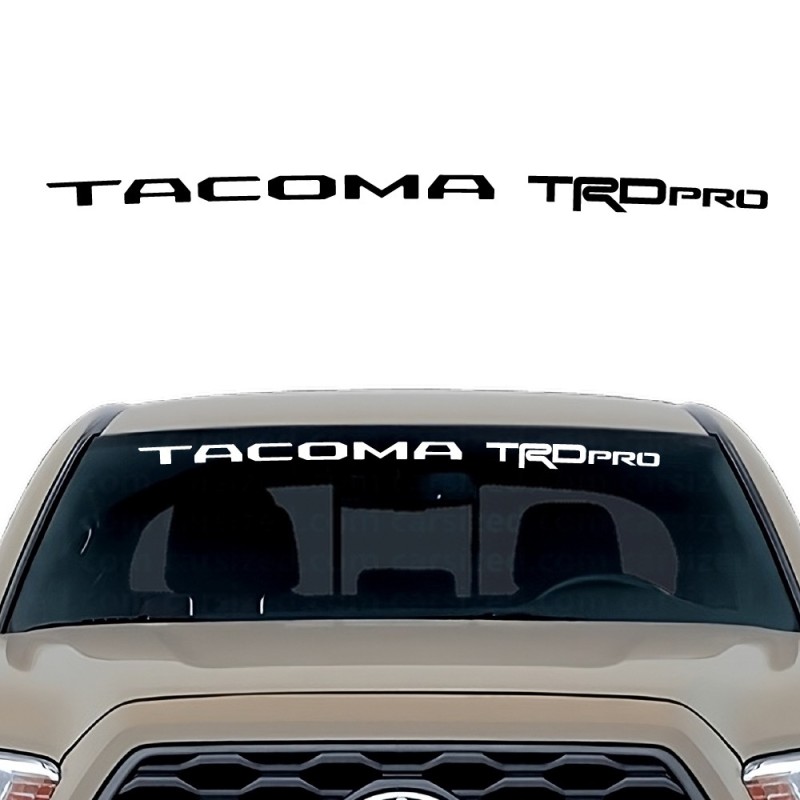 Adesivos para carro logotipo vidro dianteiro Tacoma TRD Pro compatível com Toyota Tacoma