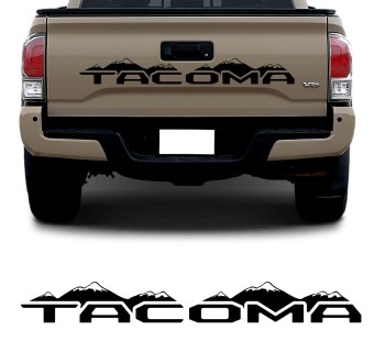 Car decals rear window logo Tacoma Mountains compatible with Toyota Tacoma