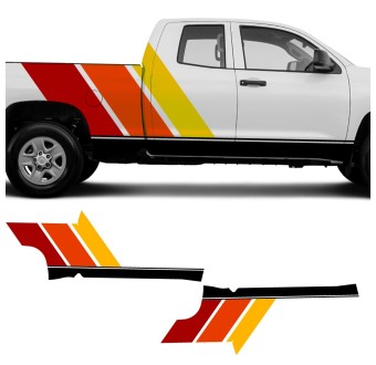 Car decals side stripe Retro Sunset compatible with Toyota Tundra