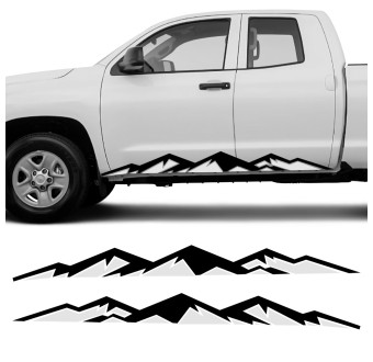 Car decals side stripe Mountain Adventure compatible with Toyota Tundra