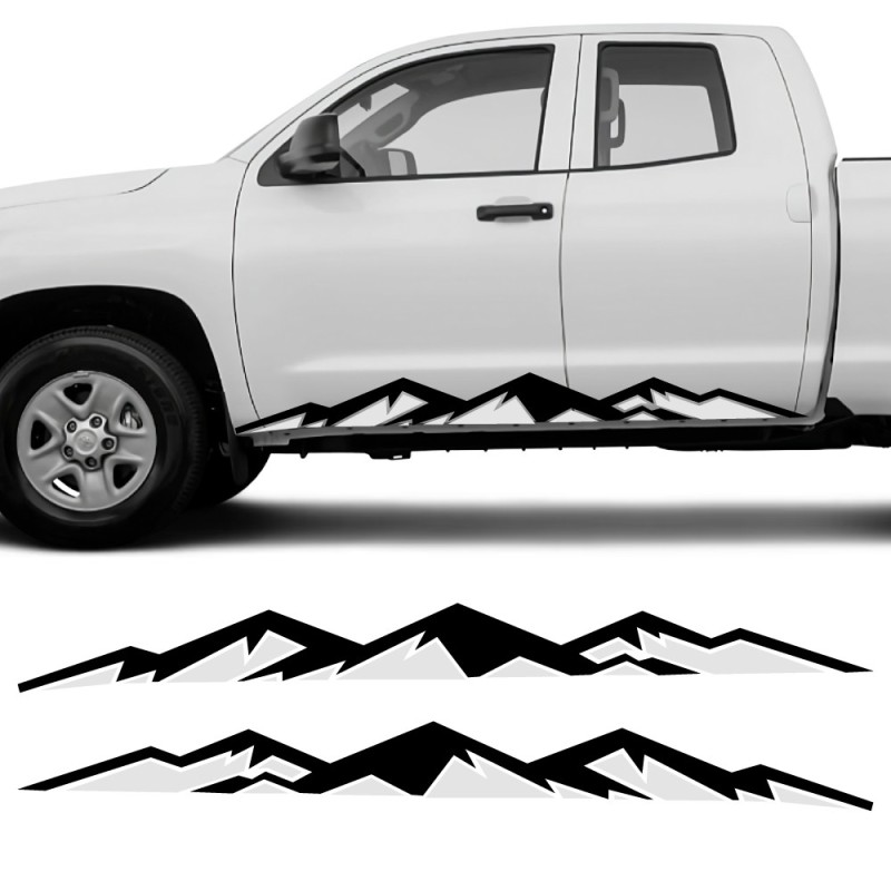 Car decals side stripe Mountain Adventure compatible with Toyota Tundra