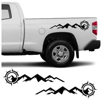 Car decals side logo Mountain Compass compatible with Toyota Tundra