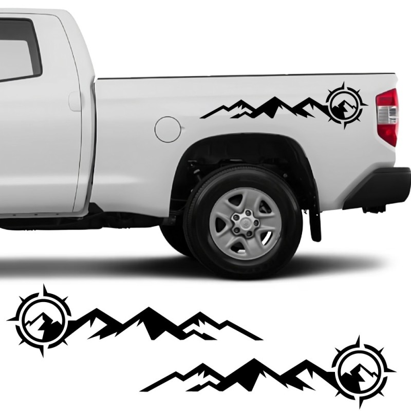 Car decals side logo Mountain Compass compatible with Toyota Tundra