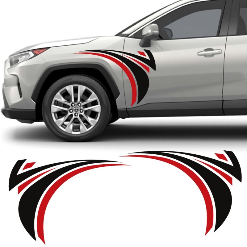 Adesivi per auto parafango laterale Speed Curve compatibile con Toyota RAV4