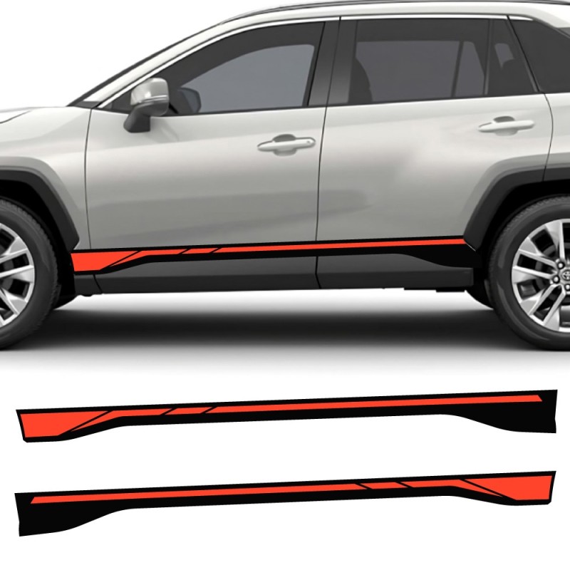 Adesivos para carro faixa lateral Rocker Stripe compatível com Toyota RAV4