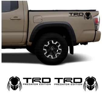 Adesivos para carro logo lateral caçamba TRD Predator Edition compatível com Toyota Tacoma